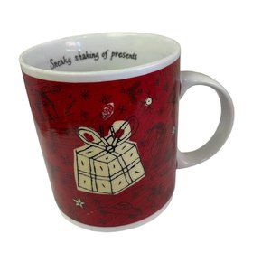 Vintage STARBUCKS Mug Cup 2000 Barista Christmas Holiday Sneaky Shaking Presents